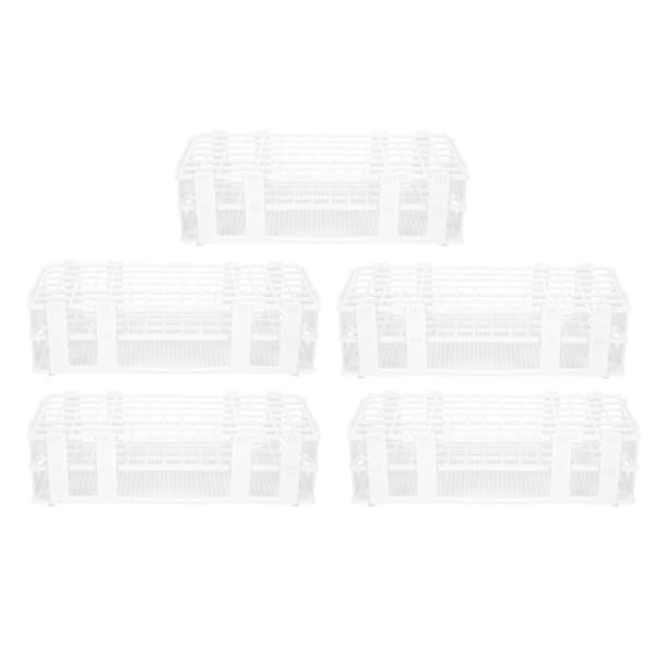 5-pack provrörsställ i plast, 90 hål, provflaskhållare för 13 mm laboratorieprovrör