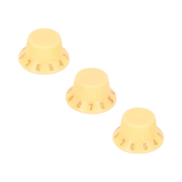 3 st gräddvita plastgitarr bas volym tonkontroll rattset 25 mm diameter 13,2 mm höjd för elgitarr och bas