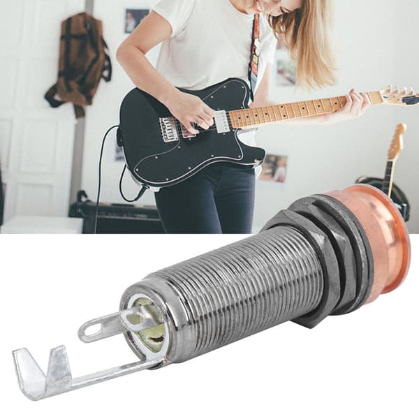 Mässing End Pin Jack Remlås för Elgitarr Bas Plug-in Akustisk Ukulele Röd Koppar 1st Musikredskap