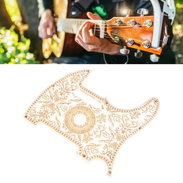 Akustisk Gitarr Scratchplate PVC Slitstark Elgitarr Reptålig för TL Guard Plate GQ233 Vit Snidad