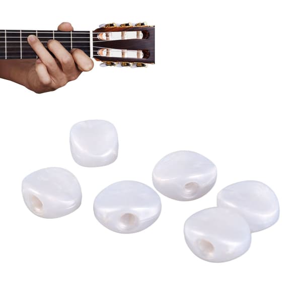 6 stk. hvide plastikknapper til elektrisk guitarstemmeskruer, reservedele til stemmemaskiner