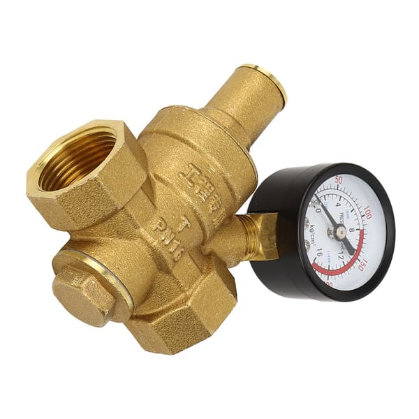 DN20 Justerbar Vattentrycksregulator i Mässing med Manometer