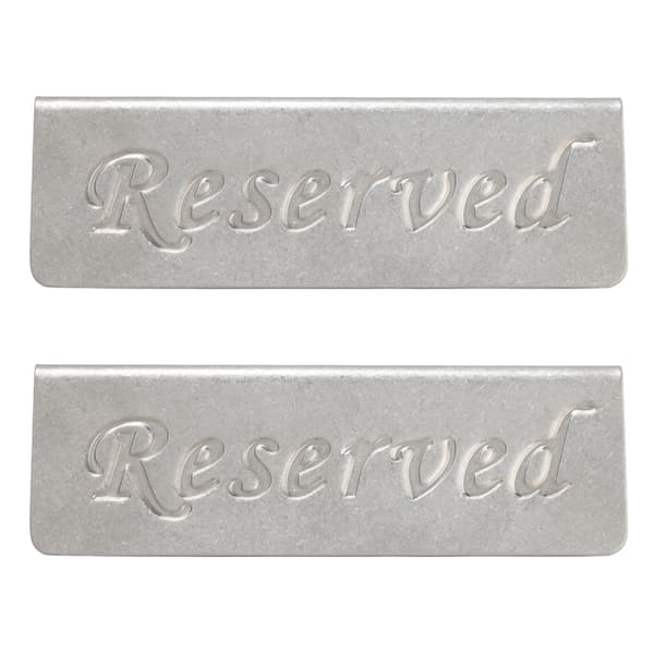 2-pak rustfrit stål tosidede reserverede bordtelte til restaurant, bar, café, tehus, hotel