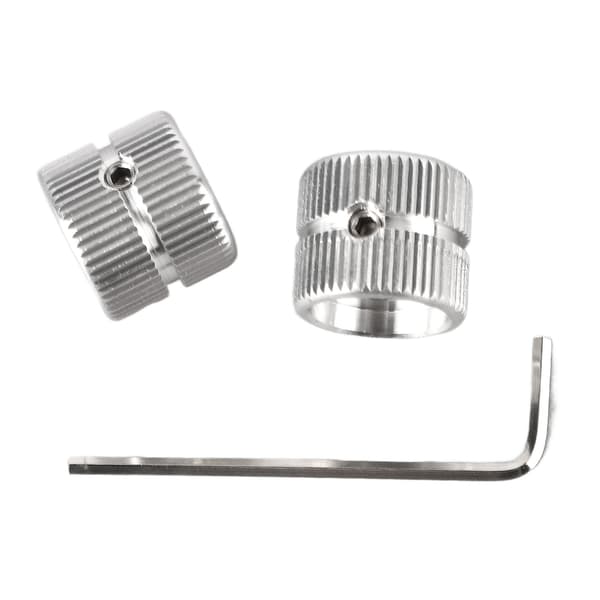 Silver metallgitarr volym tonkontrollknappar 2-pack med skiftnyckel för elektrisk bas & gitarrpotentiometerdelar