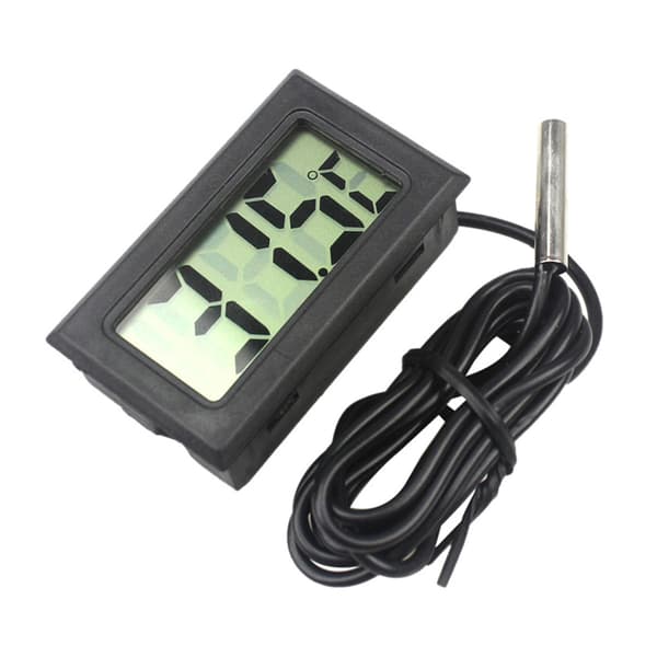 Digital LCD Termometer Sort ABS Stødsikker Vandtemperaturmåler til Akvarium