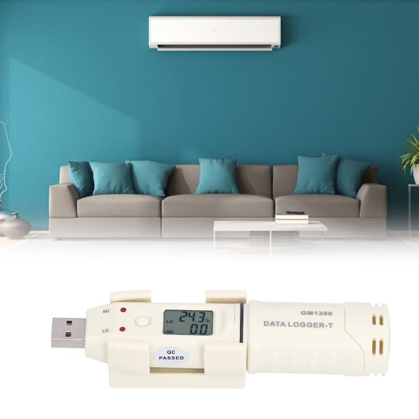 Digital termometerlogger USB Smart LED för inomhusbruk