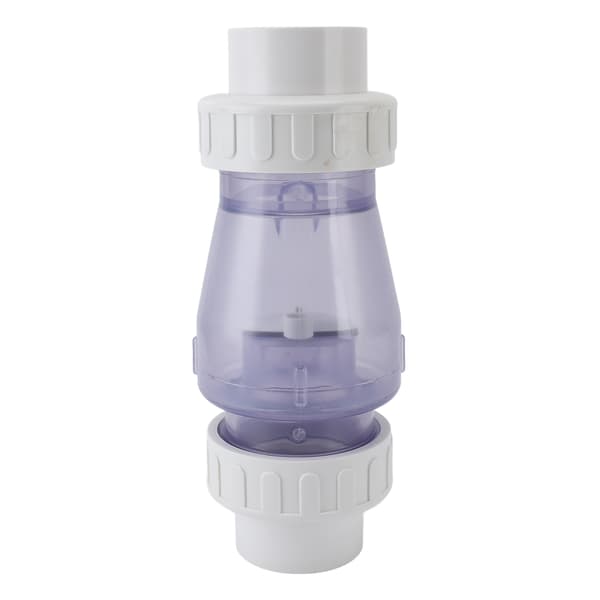 2\" Transparent Backventil för Poolpumpar, Ingen Backflödesreservdel, Robust Plast, 2-pack