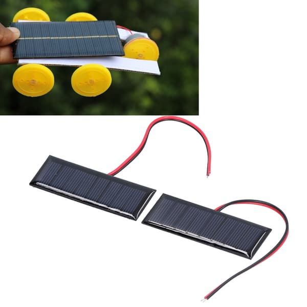 2 stk. 0,2W 4V solpanel med elektronisk ledning Polysilicium solcelleplade til videnskab 75x25mm