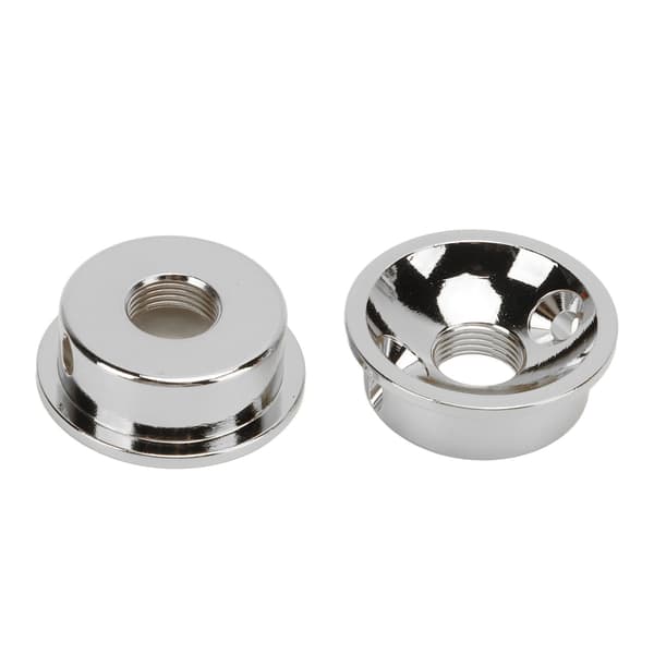 2 st TL elgitarr rund metall elektrosocket jackplatta med monteringsskruvar silver