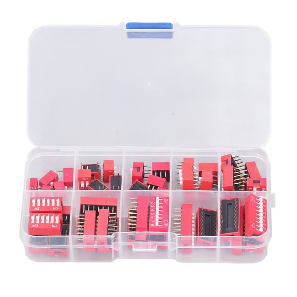 45 st Dip Switch Assorted Kit On Off Toggle 2.54mm Range 1 2 3 4 5 6 7 8 9P för kopplingsplattor