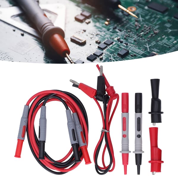 Multimeter Test Kit Anslutningskablar Testkrokar Krokodilklämmor Mätspetsar Prober Set