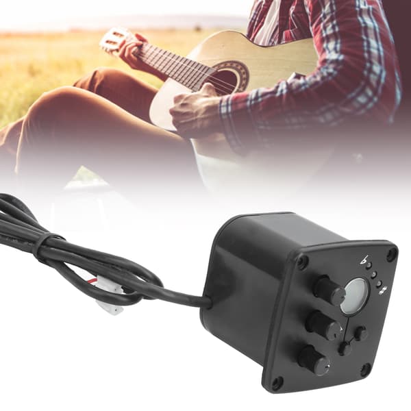 Guitar EQ Pickup E-2T 2-bånds Equalizer LCD Tuner Instrumenttilbehør