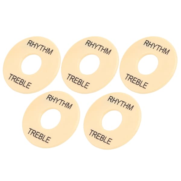 5-pack elgitarr vippströmbrytare bricka plast gitarrdelar 44 mm diameter GN602 svart text