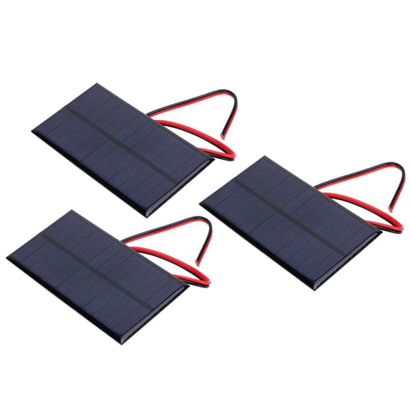3 st DC 6V 1W Solpanel Cell Strömmodul Polykristallin Solpanel med 30 cm Kabel