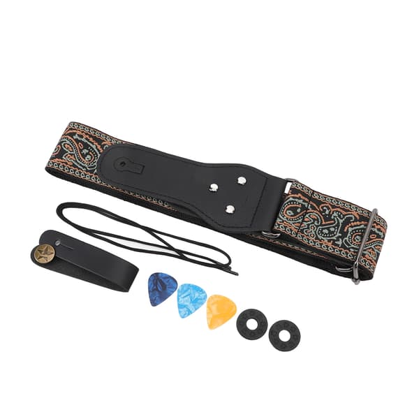 Retro sydd gitarrrem | Justerbar bred basrem för akustiska och elektriska gitarrer, olivgrön, 2-pack