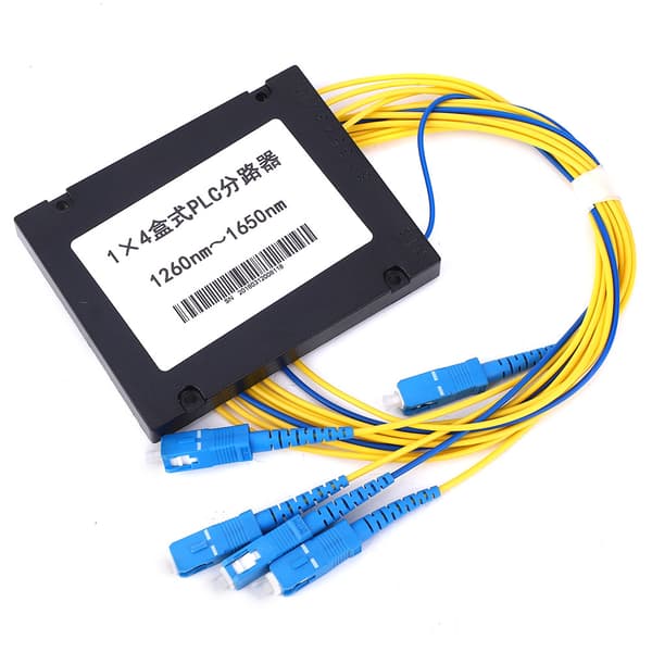 PLC Fiber Splitter Single Mode Lav Indsættelsestab 1X4 SC/UPC Interface til Hjemmekabling