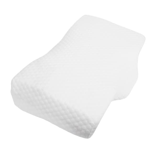 Memory Foam Cervical Kudde Ortopedisk Ventilerad Kudde för Vila, Sovrum, Vit, 52x30x10cm