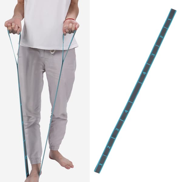 Dame Høj Elastisk Multi-Loop Yoga Strækbånd Bælte til Fitness Træning (Blå Grå)