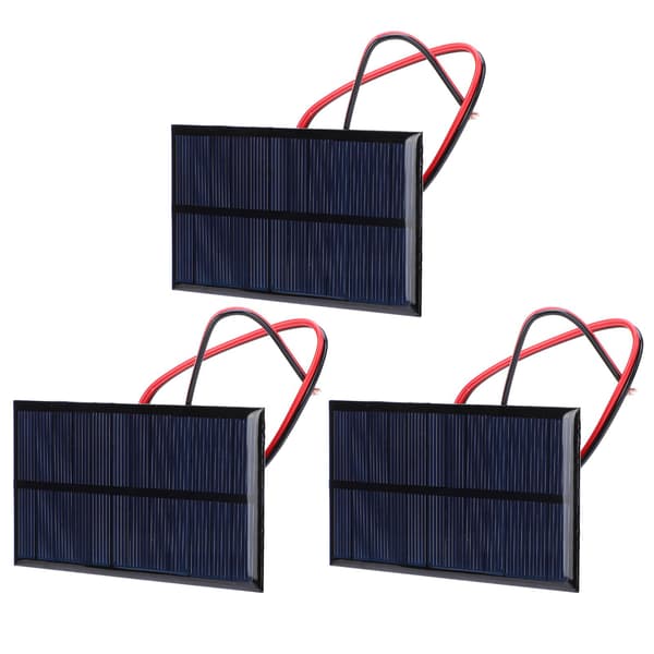 3 st DC 6V 1W Solpanel Cell Strömmodul Polykristallin Solpanel med 30 cm Kabel