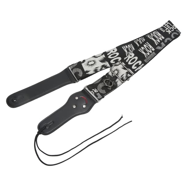 Black Rock Gitarrrem i Bomull Linne 103-158x5cm för Gitarr Bas Elgitarr Helt Fixerad Lättvikt Ergo Enkel Passform +2 Plektrum