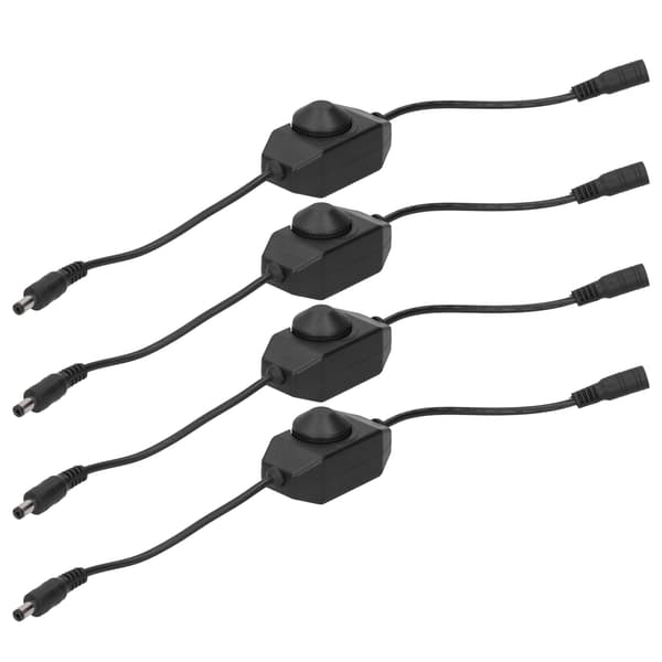 4 stk. 12V LED Lysstyrke Dæmper Lampe Trinløs Dæmpningsknap Controller Tilbehør Sort