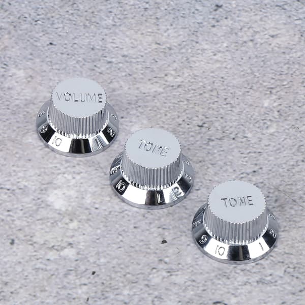 3 st silverplast gitarrpottknappar 25,5/18/6 mm för elgitarr och bas volymtonersättning