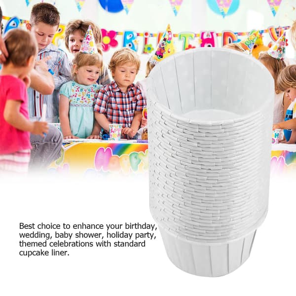 100 ST Mini Cupcakeformar Papper Runda Bakformar Muffinsformar Hemfest Bröllop#1