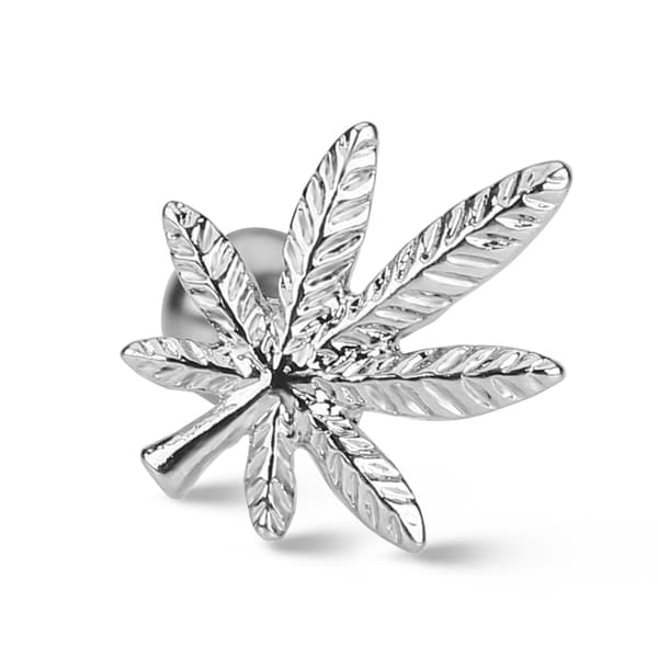 1PC Pot Bladformet Tungering Rustfrit Stål Stud Kropspiercing Smykker