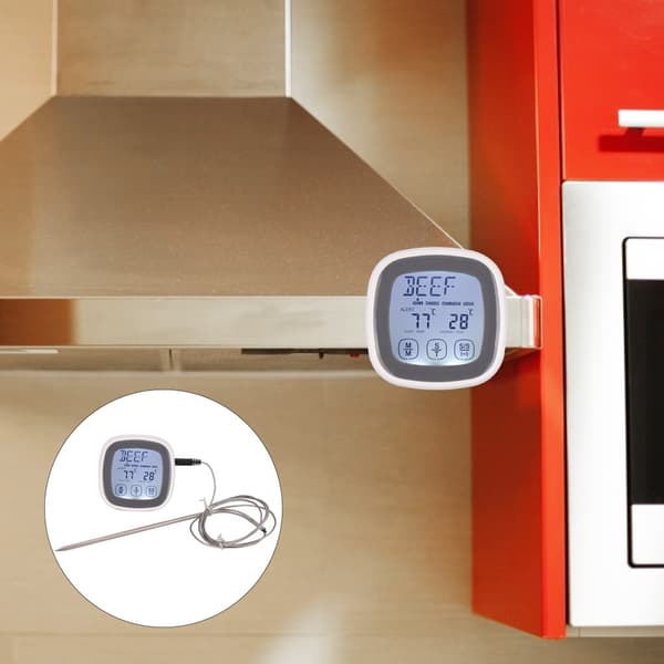 Pekskärm Kök Matlagning Digital Mat Kött Termometer Timer Verktyg med Sond