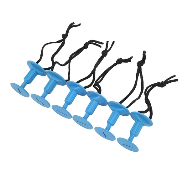 6-pack Surfboard Leash Plug Nylon Skruvbar Benrepskoppling för Surftillbehör, Blå