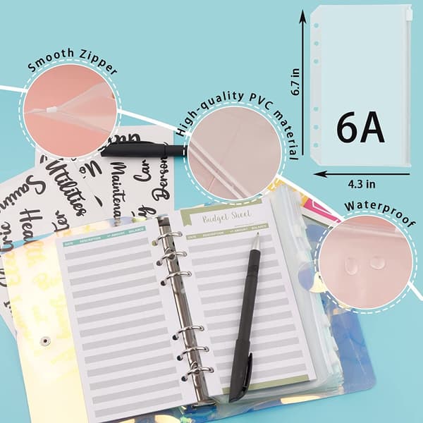 Budget Organizer i Gradientfarve Budgetplanlægger Finansiel Planlægger PVC Budgetmappe til Budgettering Pengebesparende Mappe