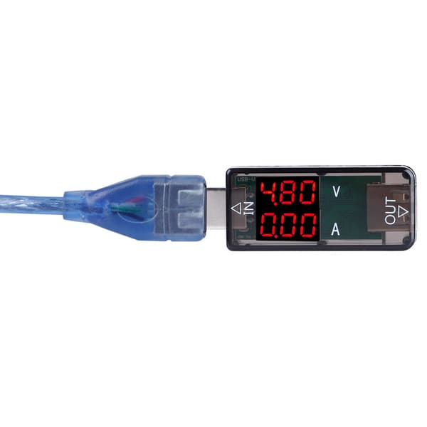 USB Farve LCD Voltmeter Amperemeter Strømmåler Multimeter Oplader USB Tester (Sort)