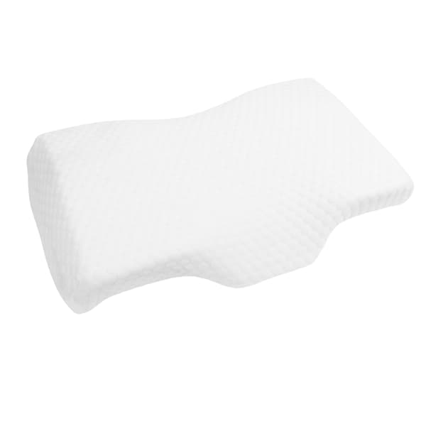 Memory Foam Cervical Kudde Ortopedisk Ventilerad Kudde för Vila, Sovrum, Vit, 52x30x10cm