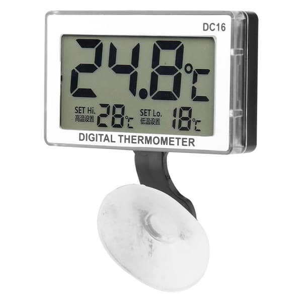 DC16 LCD Digital Akvarietermometer Vattentät Temperaturtermometer för Akvarium