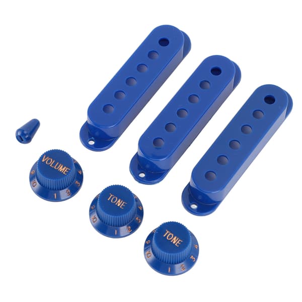 3x ABS Single Coil Pickup Covers + 3 Volume/Tone Knobs + 1 Switch Tip til Elguitar SSS Kit