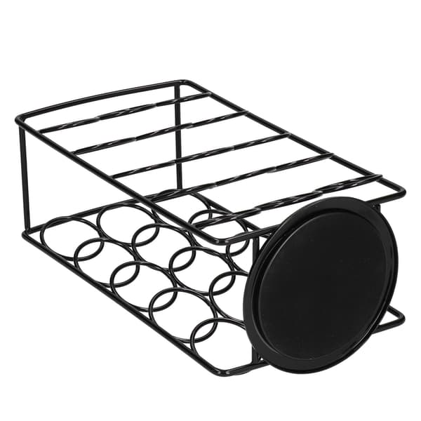 Roterende kaffekapselholder, metalstativ med 30 kapsler, solid sort kompakt organizer
