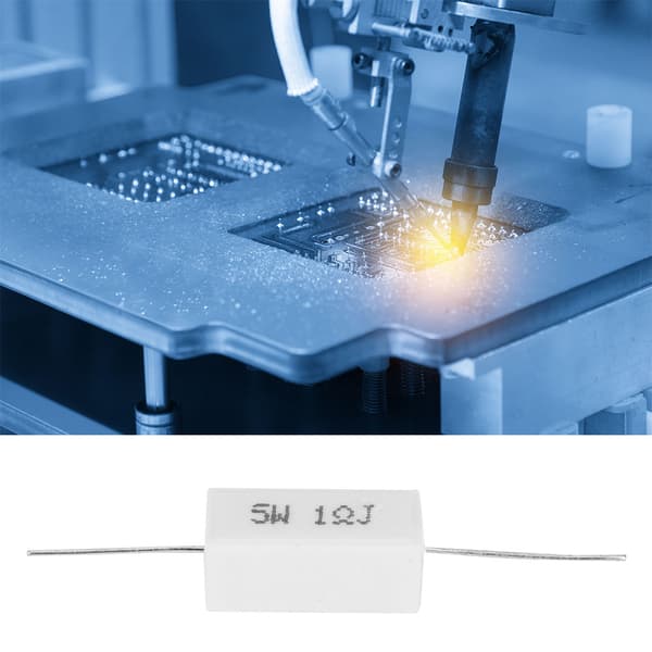 10 stk. cementmodstand, effekmodstand 5%, isolerede elektroniske komponenter 5W (1R)