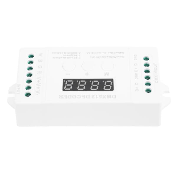 Kompakt 4-kanals digital skærmdekoder 15 forudindstillede effekter 9-24V DC-controller til RGBW LED-belysning
