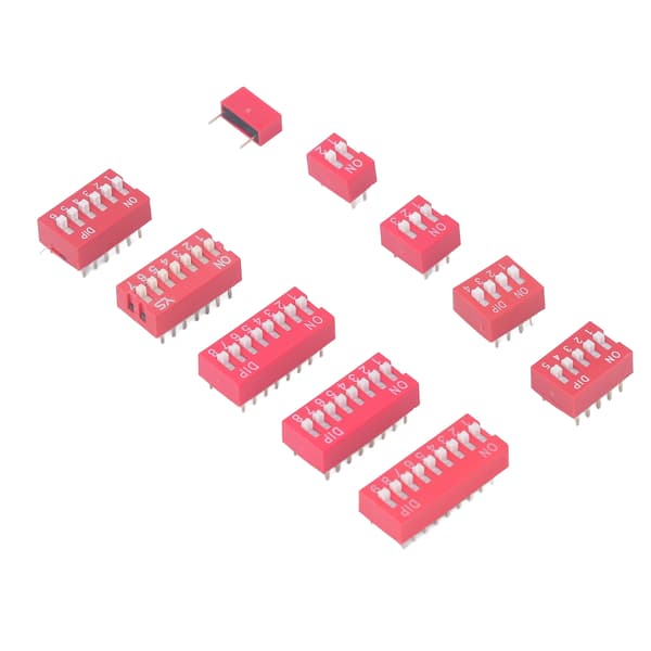 45 st Dip Switch Assorted Kit On Off Toggle 2.54mm Range 1 2 3 4 5 6 7 8 9P för kopplingsplattor