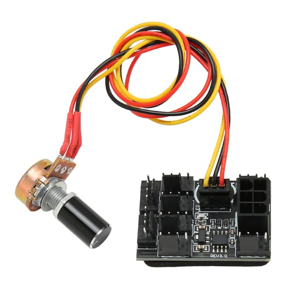8-vejs PC-køleventilatorhub, 12V DC PWM hastighedsregulator, fleksibelt strømkabel til stationær computer