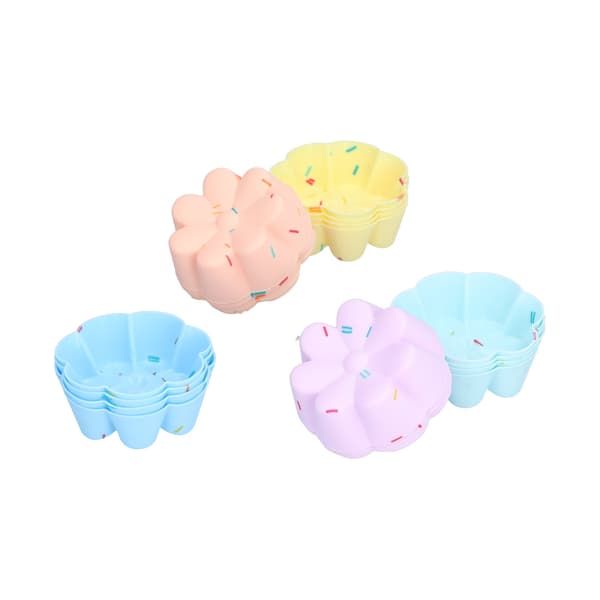 20 stk. Cupcake Bageform Silikone Muffinsforme Cupcakeforme Gelé buddingform 7 kronblad blomstersæt