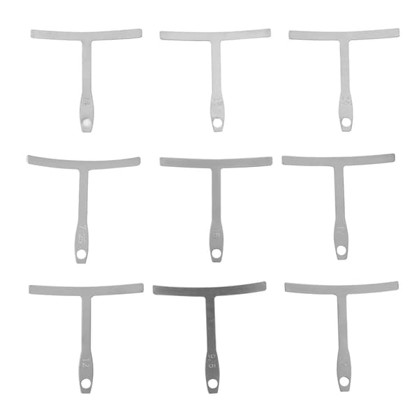 9 st universella understrängsradie-mätare för gitarrbasstall greppbräda sadel 7.25''~20''