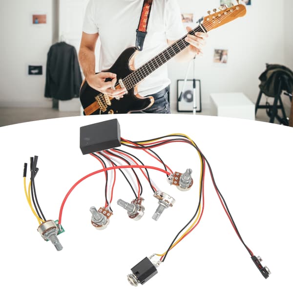 3-vägs förstärkarkabelstam strömkretskabelsats för elgitarr bas metalldelar plastdelar 1-pack