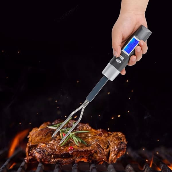 Digital BBQ Kødtermometer Gaffel Grillgaffel med LCD-display