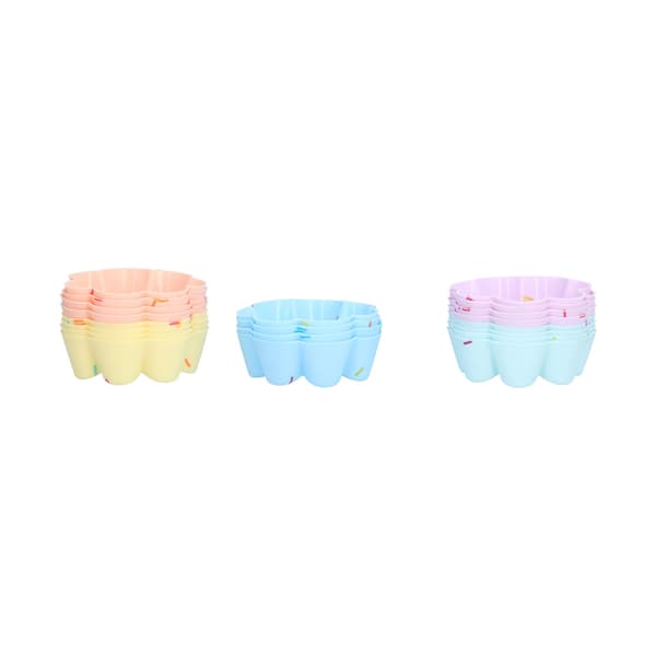 20 stk. Cupcake Bageform Silikone Muffinsforme Cupcakeforme Gelé buddingform 7 kronblad blomstersæt