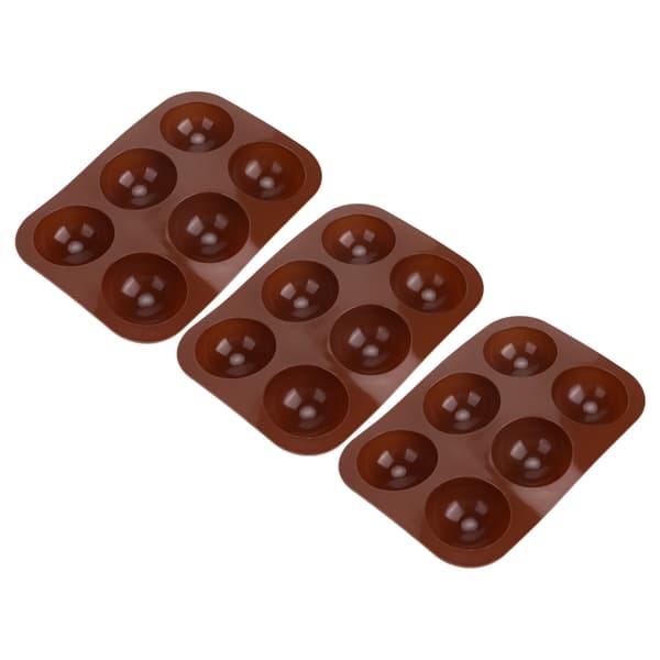 3 stk. 6-hullers silikone bageform Halvkugle chokoladebomber form til kagebudding