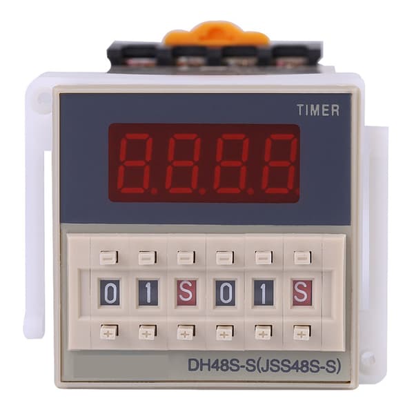 110V AC DH48S S 0.1s~99h Cykelkontroll Digital Display Tidsrelä med Bas