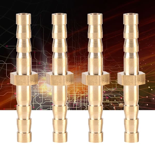 4 stk 4--4mm Messing Fitting Slange Barb Hale Reducer Reducerende Prop Forbinder