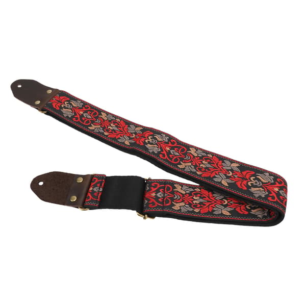 Svart Jacquardvävd Gitarrrem, Extra Tjock Vadderad, Universell, Ergonomisk för Bas- och Akustiska Gitarrer