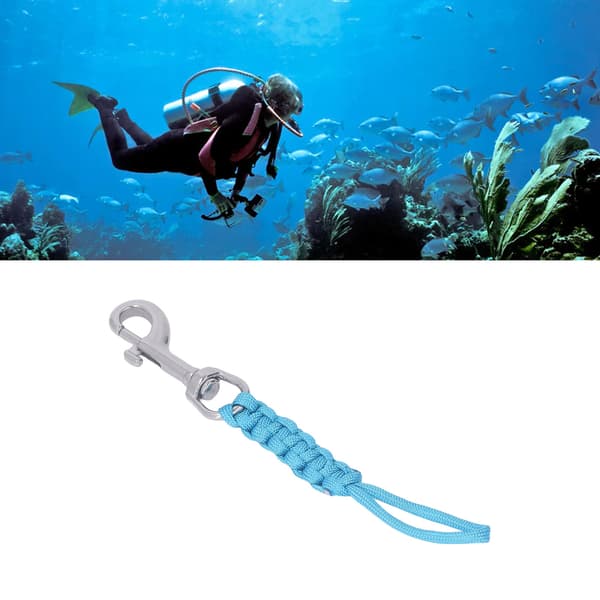 Blå Quick-Release Dykkerline til Undervandskamerahus, Multifunktionel Bærerem til Scuba Fotografering